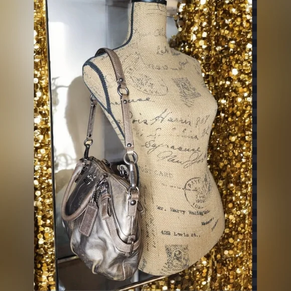 Vintage Coach Metallic Gold Madison Sophia Satchel - Picture 11 of 16